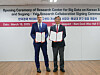 Yale University economics professor Costas Arkolakis, left, and Park Jung-su, head of Sogang University's Research Center for Big Data on Korean Economy, pose for a photo after signing a partnership agreement to collaborate on research on March 19. [SOGANG UNIVERSITY]