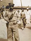 Sergeant Major Antonio Santoro in Yeongdeungpo District, western Seoul, where the Italian field hospital was, in 1952. [MICHELE SANTORO]