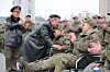 A photo released by the official North Korean Central News Agency shows North Korean leader Kim Jong-un attending a welcoming ceremony for soldiers from the 528th Regiment of Engineers of the Korean People's Army at the plaza of the April 25 House of Culture in Pyongyang, North Korea, on Dec. 12. [EPA/YONHAP]