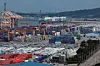 Export-bound containers are stacked at Pyeongtaek Port in Gyeonggi on Aug. 17. [NEWS1]