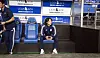 Ulsan HD manager Hong Myung-bo sits on the bench and watches the match between Ulsan HD and Gwangju FC at Munsu Football Stadium in Ulsan on Wednesday. [NEWS1]