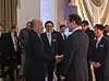 Samsung Electronics Chairman Lee Jae-yong, right, meets and talks with U.S. Secretary of Commerce Howard Lutnick, left, at the gala dinner held on Jan. 28 at the Smithsonian Arts and Industries Building in Washington. [SAMSUNG ELECTRONICS]