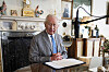 Britain's King Charles III records a Victory over Japan Day message in the Morning Room of Clarence House, in London, Britain, on Aug. 14. [REUTERS/YONHAP]