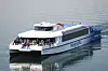 The Han River bus near the Mapo Bridge, headed toward western Seoul's Yeouido on Feb. 27 [YONHAP]