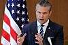 U.S. Defense Secretary Pete Hegseth speaks during a joint press conference with Japan's Defense Minister Shinjiro Koizumi (not pictured), in Tokyo, Japan, on Oct. 29. [REUTERS/YONHAP]