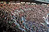 A sold-out crowd watches the game between the Kia Tigers and the LG Twins at Jamsil Baseball Stadium in southern Seoul on Sunday as the KBO set a new record for single-season attendance, surpassing the previous high in 2017. [YONHAP]