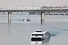 The Han River bus near the Mapo Bridge, headed toward western Seoul's Yeouido on Feb. 27 [YONHAP]