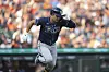 Tampa Bay Rays' Ha-Seong Kim runs out a single against the Detroit Tigers in the second inning during a baseball game on July 8, in Detroit. [AP/YONHAP]