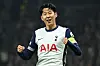 Son Heung-min celebrates after scoring from the penalty spot during a Europa League match against Roma at the Tottenham Hotspur Stadium in London on Nov. 28, 2024. [AFP/YONHAP]