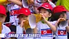 Kindergarteners in Pyongyang cheer their teams during an outdoors field day event on June 1 in this footage released by the North's state-run Korean Central Television. [YONHAP]
