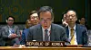 South Korean Foreign Minister Cho Tae-yul speaks during a meeting of the U.N. Security Council at the U.N. headquarters in New York on Sept. 25, 2024, in this photo captured from U.N. Web TV. [YONHAP]