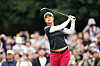 Kim Sei-young of Korea tees off on the second hole during the final round of the BMW Ladies Championship at Pine Beach Golf Links in Haenam, South Jeolla, on Oct. 19. [YONHAP]