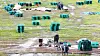 Puddles of water are pictured in various places at the camping site in Buan County, North Jeolla, where the 2023 World Scout Jamboree Saemangeum took place on Aug. 11, 2023, after Typhoon Kanun passed. [YONHAP]