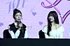 Members Rei, left, and Gaeul of girl group IVE at a press conference held on Feb. 3 at the Conrad Seoul hotel in western Seoul [KIM MYEONG-JI]
