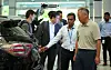 Hyundai Motor Group Executive Chair Euisun Chung inspects the company's research center in India in August. [HYUNDAI MOTOR]