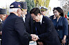 President Lee Jae Myung, right, greets Korean War veterans during a visit to the Korean Park in Ankara on Nov. 25, during a two-day state visit to Turkey. [JOINT PRESS CORPS]