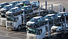 Export-bound cars are lined up at Pyeongtaek Port in Gyeonggi on Jan. 27, 2026. [YONHAP]