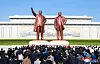 Statues of North Korean founder Kim Il-sung, left, and Kim Jong-il, the founder's successor and son [YONHAP]