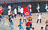 North Korean athletes take part in the opening ceremony for the ninth Asian Winter Games at Harbin International Conference, Exhibition and Sports Centre in Harbin, China, on Feb. 7, 2025. [YONHAP]