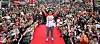 Kim Moon-soo, presidential candidate of the conservative People Power Party, raises his arms during campaign in Gunpo, Gyeonggi on May 29. [LIM HYUN-DONG]