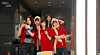 Members of girl group Le Sserafim wearing crocheted accessories by member Sakura [SOURCE MUSIC]