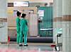 Medical staff stand in a corridor outside an operating room at Chosun University Hospital in Dong District, Gwangju, on July 14, in this photo unrelated to the story. [YONHAP]