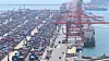Containers at Sinseondae Dock in Busan on April 30. [YONHAP]
