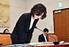 Lee Jin-sook, nominee for deputy prime minister for social affairs and education minister, bows in apology during a parliamentary confirmation hearing at the National Assembly’s Education Committee in Yeouido, western Seoul, on July 16 over allegations of thesis plagiarism and early overseas schooling of her child. The government withdrew her nomination on July 20. [YONHAP]