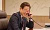 Korean President Lee Jae-myung speaks over the phone with Chinese President Xi Jinping at the presidential office in Yongsan District, central Seoul, on June 10. [PRESIDENTIAL OFFICE]