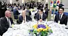 From left, Hyundai Motor Group Executive Chair Euisun Chung, Sohn Kyung-shik, chairman of CJ Group and the Korea Enterprises Federation, HD Hyundai Chairman Chung Ki-sun and LG Group Chairman Koo Kwang-mo attend a dinner banquet for Brazilian President Luiz Inacio Lula da Silva’s state visit to Korea at the Blue House in central Seoul on Feb. 23 [JOINT PRESS CORPS]