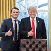 Pete Hegseth, the nominee for U.S. Secretary of Defense, is shown with U.S. President-elect Donald Trump at the White House in 2017, in a screen capture of Hegseth's Facebook. [SCREEN CAPTURE]