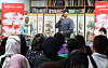 Webtoon artist Choi Gyu-seok, right, gives a talk during the “K-Comics World in Egypt” exhibition on July 2. [KOREA CREATIVE CONTENT AGENCY]