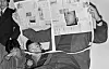 Sung Neung Kyung performs 'Reading newspaper' at Seoul Gallery in 1976 [LEHMANN MAUPIN]