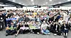 The 200 teams that advanced to the Challenge! K-Startup 2023 competition pose for a photo at Front1, a startup hub in Mapo District, western Seoul, on Tuesday. [MINISTRY OF SMES AND STARTUPS]