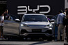 Visitors look at BYD's Atto 3 at the IAA Mobility 2023 in Munich, Germany on Sept. 8. [AP/YONHAP]
