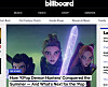 Billboard's website on July 9 shows its top story, an analysis piece of Netflix's animated feature ″KPop Demon Hunters.″ [SCREEN CAPTURE]