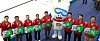 From left: Gangwon Youth Olympics ambassador Park Jae-min, Gangneung Mayor Kim Hong-gyu, ambassador Kim Joo-won, curler Kim Eun-jung, Culture, Sports and Tourism Minister Park Bo-gyoon, mascot Moongcho, co-head of the organizing committee Jin Jong-oh, Secretary General of the organizing committee Kim Chul-min and Deputy Governor of Economic Affairs of Gangwon Jeong Kwang-yeol during an inspection of Gangneung Olympic Park in Gangneung, Gangwon on Sunday. [MINISTRY OF CULTURE, SPORTS AND TOURISM]