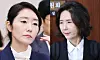 Gender Equality Minister nominee Kang Sun-woo, left, and Education Minister nominee Lee Jin-sook, right, are seen during their respective confirmation hearings at the National Assembly in Yeouido, western Seoul, on July 16. [LIM HYUN-DONG]