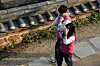 A pair of singles in their 30s takes a walk at Jeondeungsa, a temple in Ganghwa County, Incheon, as part of the Jogye Order of Korean Buddhism's ″I am Jeollo″ matchmaking program. [JOGYE ORDER OF KOREAN BUDDHISM SOCIAL WELFARE FOUNDATION]