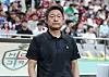 Lee Min-sung watches a K League 1 match between Daejeon Hana Citizen and FC Seoul at Seoul World Cup Stadium in western Seoul on July 1, 2023. [YONHAP]