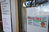 A sign is seen outside a clinic with the South Plains Public Health District, in Brownfield, Texas, on Feb. 23. [AP/YONHAP]