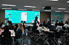 Real estate agent Nam Ki-tae speaks during the Housing Guide for International Students session, a part of Seoul Global Center’s Welcoming Week program, at Seoul Startup Hub in Mapo District, western Seoul, on Oct. 2. [SEOUL METROPOLITAN GOVERNMENT]
