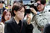 Moon Da-hye, daughter of former President Moon Jae-in, arrives at the Seoul Western District Court in Mapo District, western Seoul, on April 17. [NEWS1]