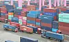 Containers are being loaded and unloaded at Incheon New Port in Incheon on May 16. [NEWS1]