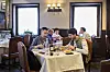 Customers enjoy the meal served at Casa Pedro restaurant in Madrid, Spain, on May 16. [AP/YONHAP]