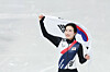 Kim Gil-li of Korea celebrates after winning the gold medal in the women's 1,500-meter short track speed skating event at the 2026 Winter Olympics at Milano Ice Skating Arena in Milan on Feb. 20. [YONHAP]