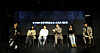 From left: former volleyball player Kim Yo-han; 1Million Dance Studio founder Lia Kim; K-pop choreographer Choi Young-jun; Rep. Jin Jong-oh; and former rhythmic gymnast Shin Soo-ji feature as panelists for “The 1st Move: The Next Stage” talk show hosted by Korea Choreography Copyright Association (KCCA) and Korean Sports Development Association held in western Seoul Dec. 4. [YONHAP]
