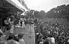 Mick Jagger, Mick Taylor, Charlie Watts, Keith Richards and Bill Wyman of The Rolling Stones perform before a crowd of nearly 250,000 fans in Hyde Park, London, on July 5, 1969, during a five hour concert. [AP/YONHAP]
