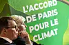 President and CEO of the European Climate Foundation Laurence Tubiana, right, attends a press conference about the 10th anniversary of the Paris Agreement in Paris on April 10. [EPA/YONHAP]