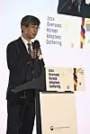 Lee Key-cheol, commissioner of the Overseas Korean Agency (OKA), speaks during the opening ceremony of the Overseas Korean Adoptees Gathering at Conrad Seoul in Yeouido, western Seoul, on Tuesday. [OVERSEAS KOREAN AGENCY]